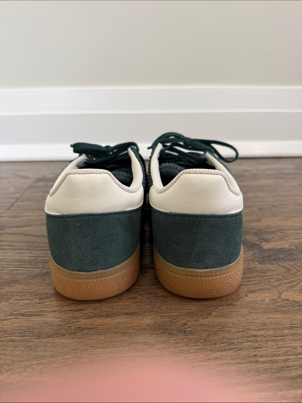 adidas Dark Green Suede Sneakers with Cream Stripes - Picture 5 of 7